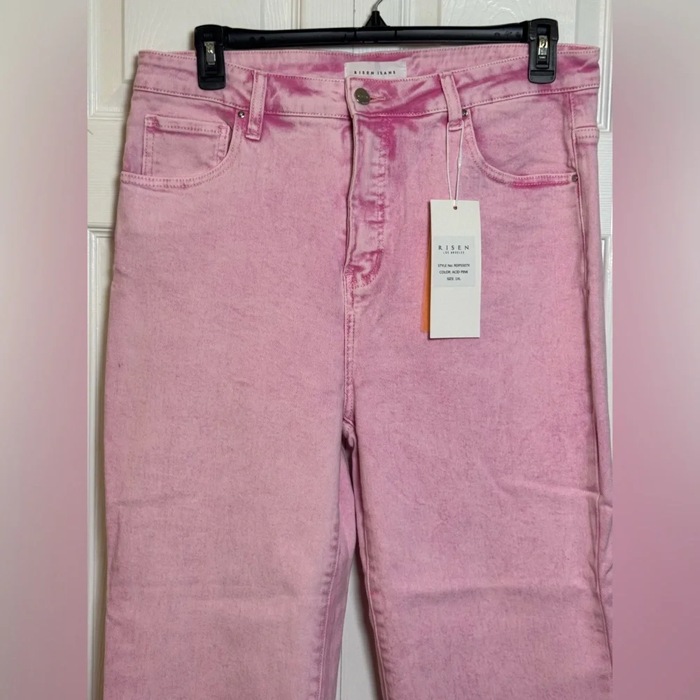 Risen Pink Straight Leg Women Jeans - Picture 2 of 7
